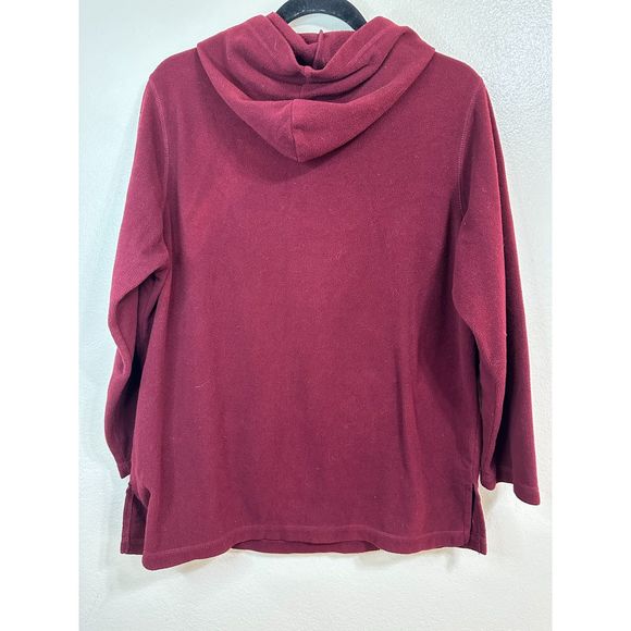 Denim & Co. Men's Brick Red Fleece Pullover with Kangaroo Pocket, Size M - Picture 3 of 3